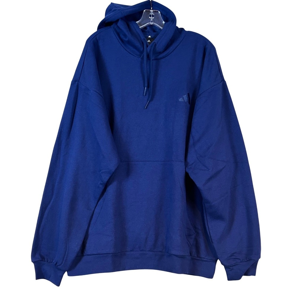 NWT Adidas Mens Sportswear Fleece Hoodie Dark Blue XL‎ Pullover Logo Athleisure